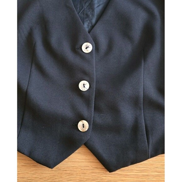 Anthropologie Women's Size 6 Black Three Button Up Vest - Picture 3 of 9
